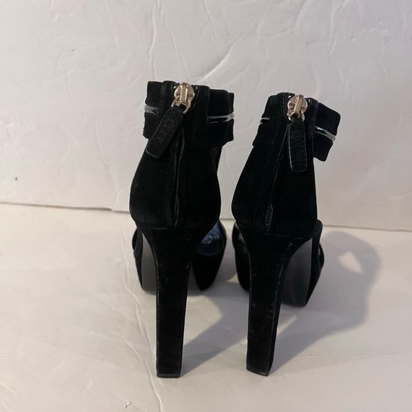 $895 GUCCI T-STRAP SUEDE PLATFORM ANKLE STRAP SANDAL HIGH HEELS SZ 36.5 IT / 6.5 - Picture 5 of 9